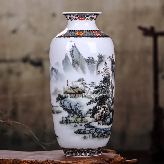 Vintage Jingdezhen Ceramic Animal Vase - Traditional Chinese Home Decor - ZOOMNSTORE