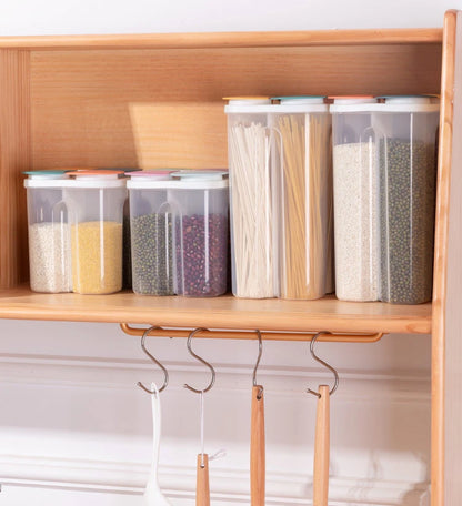 Cereals Storage Box – 4 Compartment Food Storage Container | Moisture Proof Plastic Jar - ZOOMNSTORE
