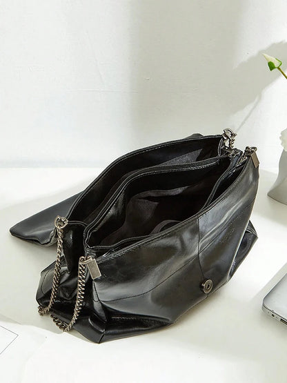 Chain Shoulder Bag - Large Capacity Women’s Daily Commuting Purse With Flip Cover - ZOOMNSTORE
