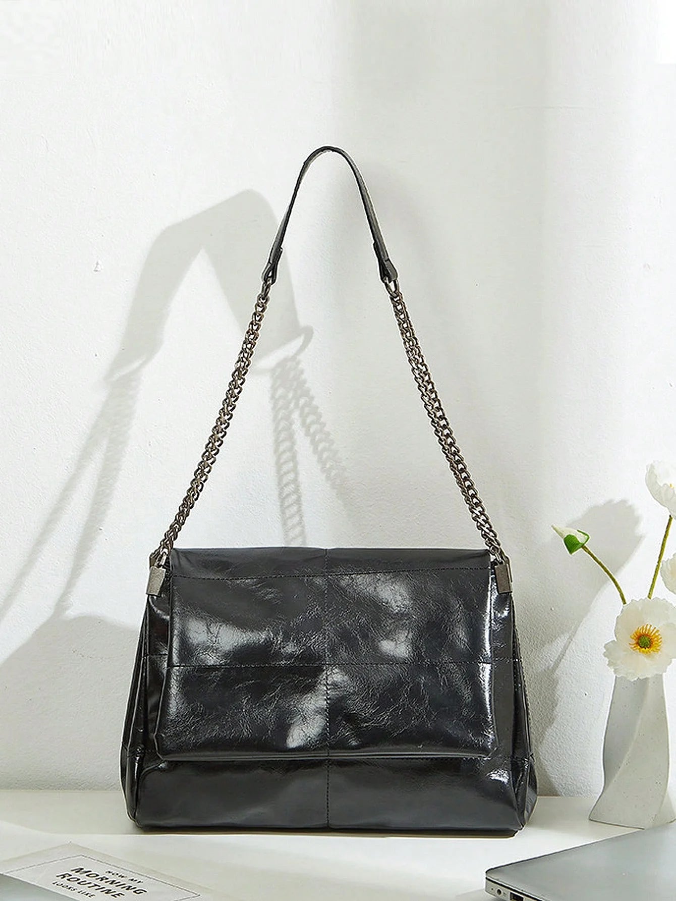 Chain Shoulder Bag - Large Capacity Women’s Daily Commuting Purse With Flip Cover - ZOOMNSTORE