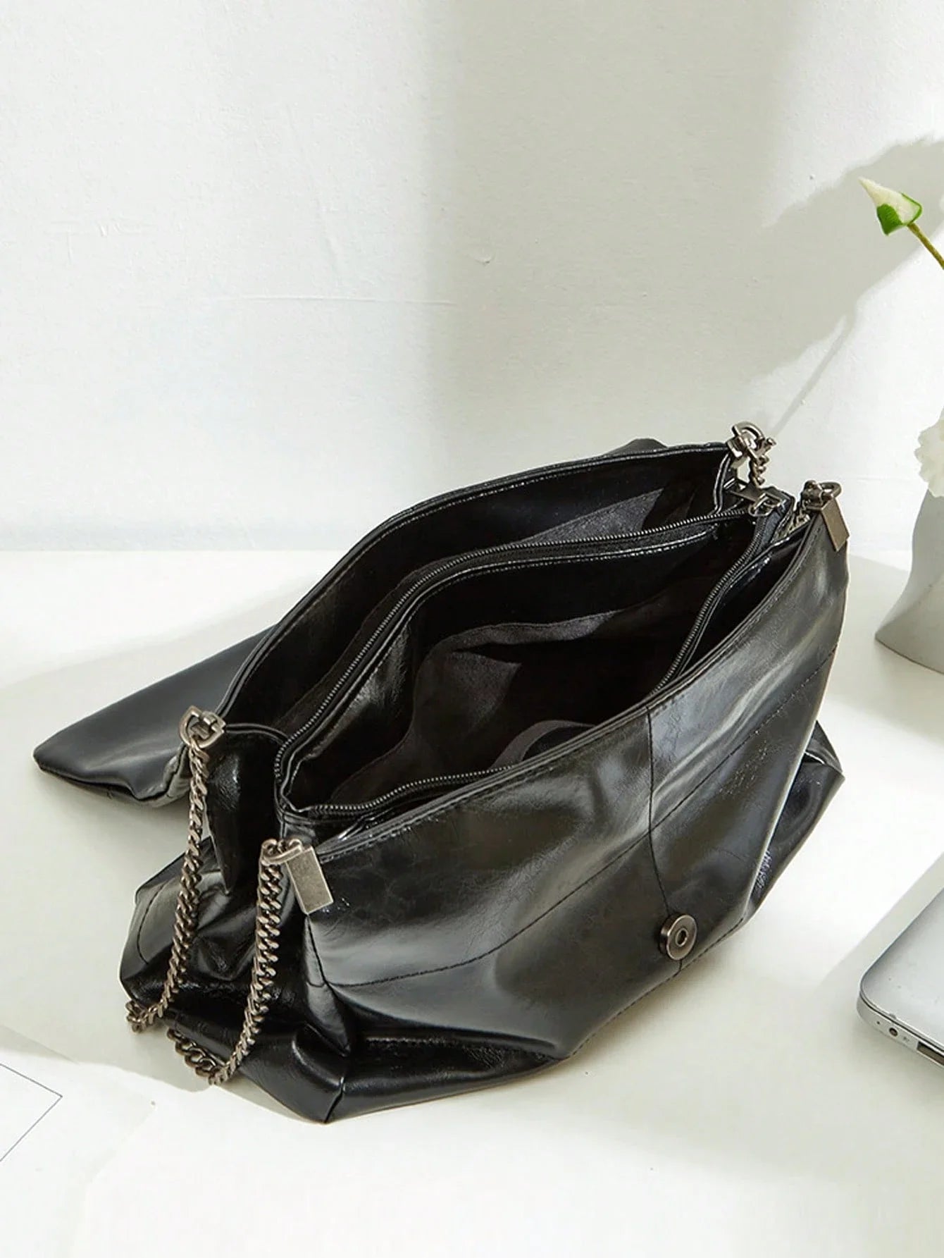 Chain Shoulder Bag - Large Capacity Women’s Daily Commuting Purse With Flip Cover - ZOOMNSTORE