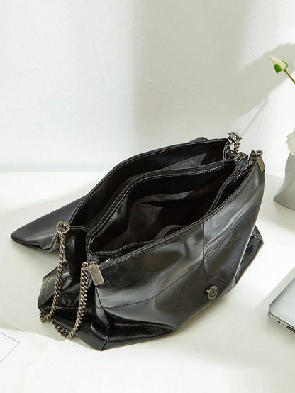 Chain Shoulder Bag - Large Capacity Women’s Daily Commuting Purse With Flip Cover - ZOOMNSTORE