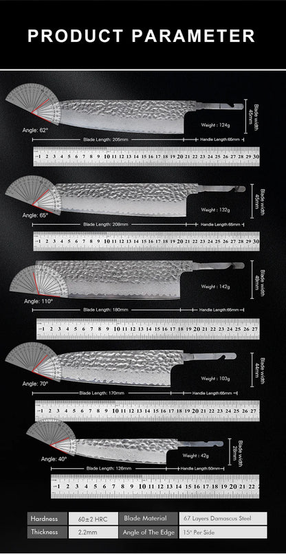 Damascus Steel VG10 Chef Knife Blank - Hand Forged Kitchen Knife Making Tool - ZOOMNSTORE