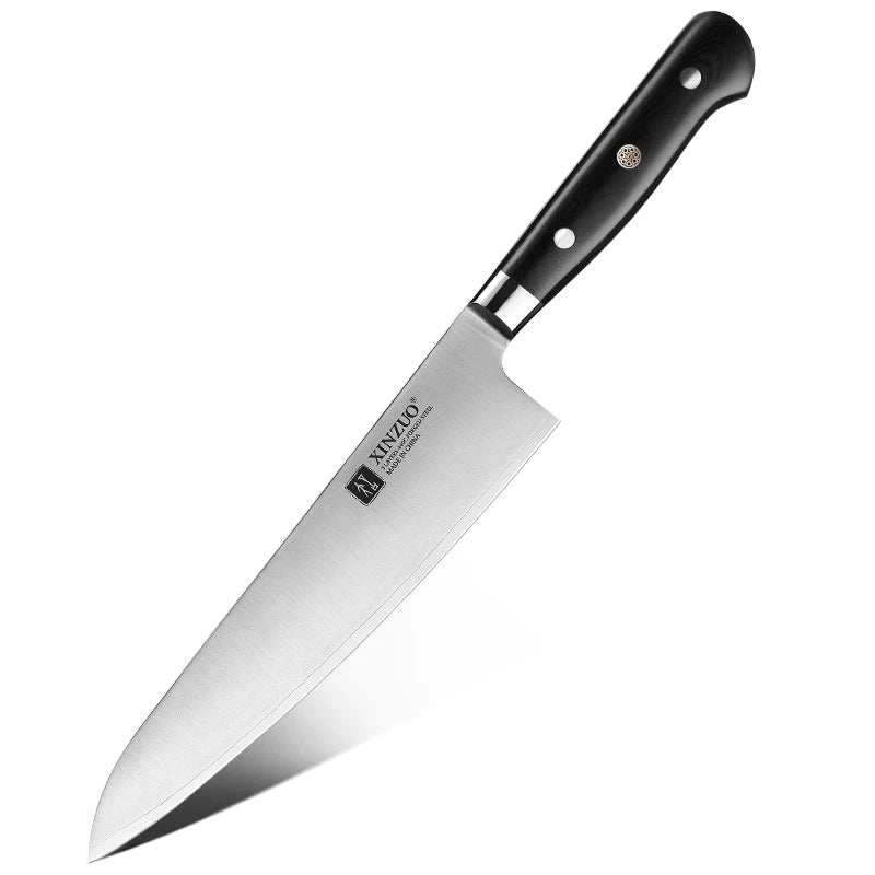 XINZUO 210mm Chef Knife - 3 Layer 440C Core Clad Steel Gyutou with G10 Handle - ZOOMNSTORE