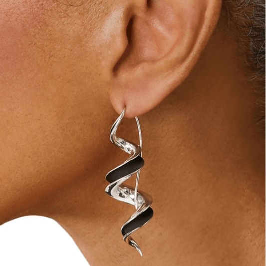 Chic Spiral Dangle Earrings - Rose Gold Plated Copper for Everyday  Party Wear - ZOOMNSTORE