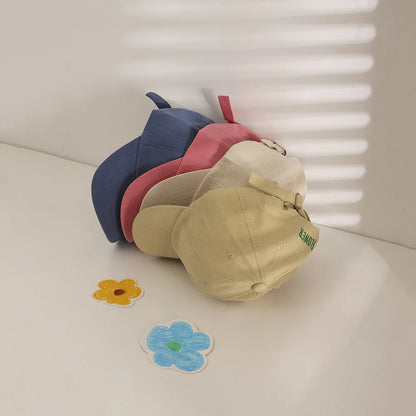 Lovely Flower Children Baseball Cap Solid Color Kids Duck Tongue Hat 3-5 Years Boy Girl Baby Outdoor Sun Visor Cotton Peaked Hat - ZOOMNSTORE