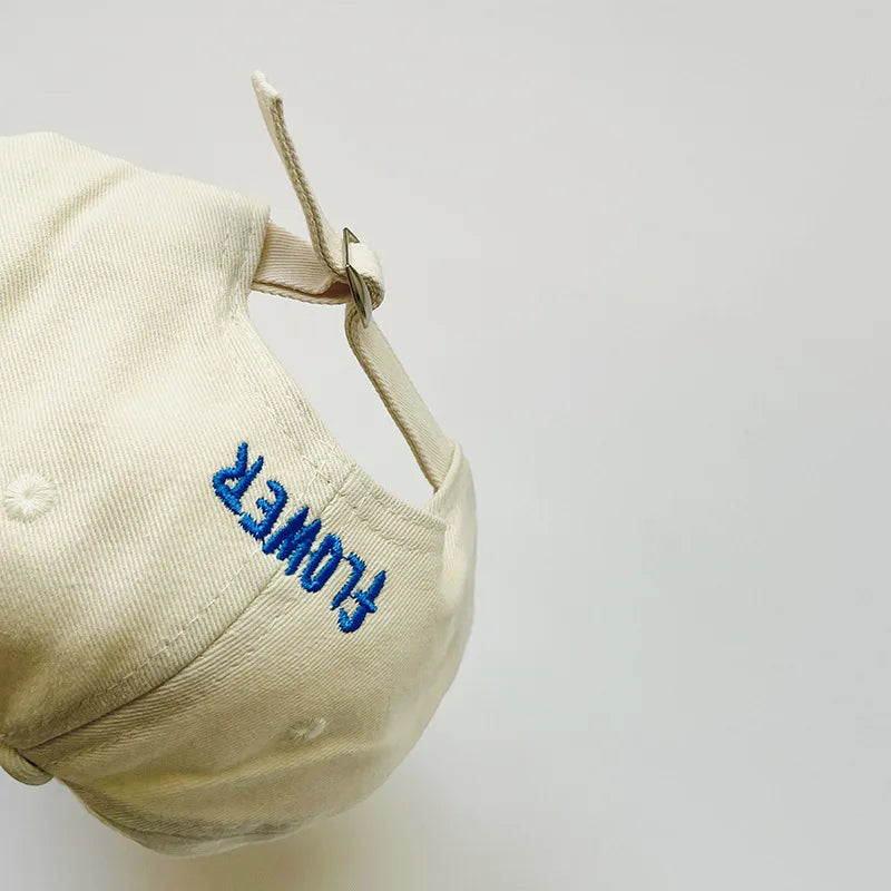 Lovely Flower Children Baseball Cap Solid Color Kids Duck Tongue Hat 3-5 Years Boy Girl Baby Outdoor Sun Visor Cotton Peaked Hat - ZOOMNSTORE