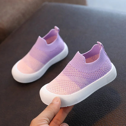 Childrens Slip-On Sneakers - Breathable Mesh Boys  Girls Shoes - ZOOMNSTORE