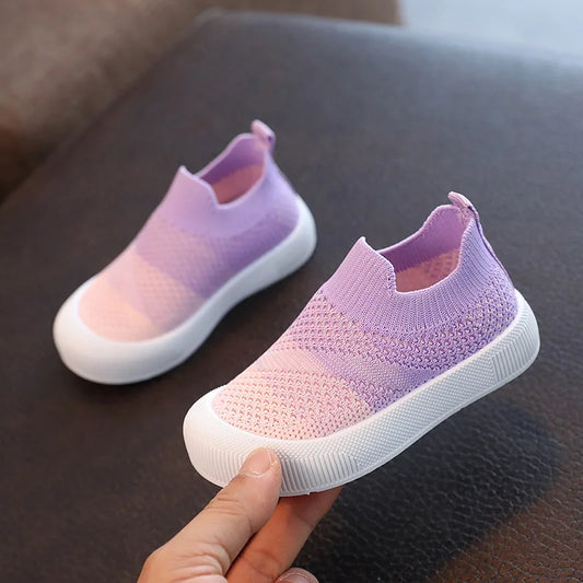 Childrens Slip-On Sneakers - Breathable Mesh Boys  Girls Shoes - ZOOMNSTORE