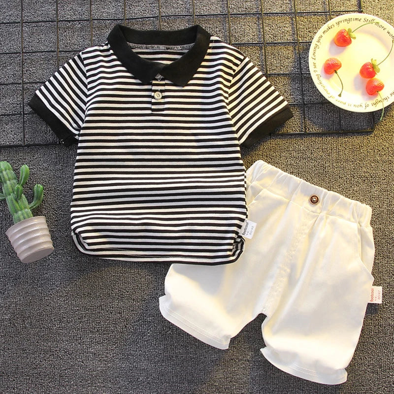 Kids Summer Clothing Set - Boys Cotton T-Shirt  Shorts 2PCS - ZOOMNSTORE