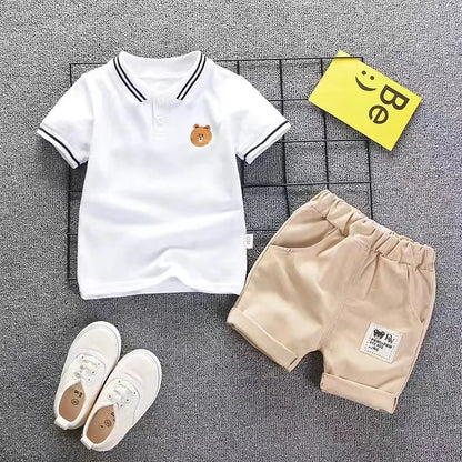 Kids Summer Cotton Outfit - Boys T-Shirt  Shorts Set - ZOOMNSTORE