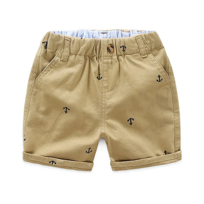 Boys Cotton Anchor Shorts - Toddler Summer Beach Capris 2-9 Years - ZOOMNSTORE