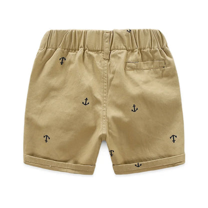 Boys Cotton Anchor Shorts - Toddler Summer Beach Capris 2-9 Years - ZOOMNSTORE
