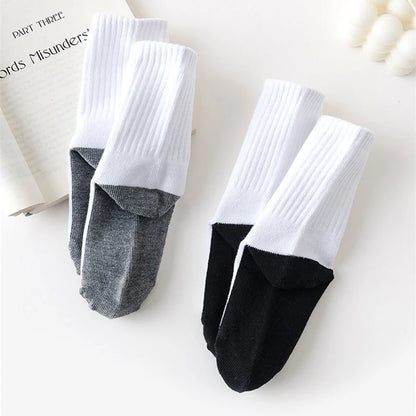 5 Pair Spring Autumn Children Socks Cotton Girl Boy Baby Warm Soft White Black Gray For Winter 1-3-5-8-12 Year Kids Student Sock - ZOOMNSTORE