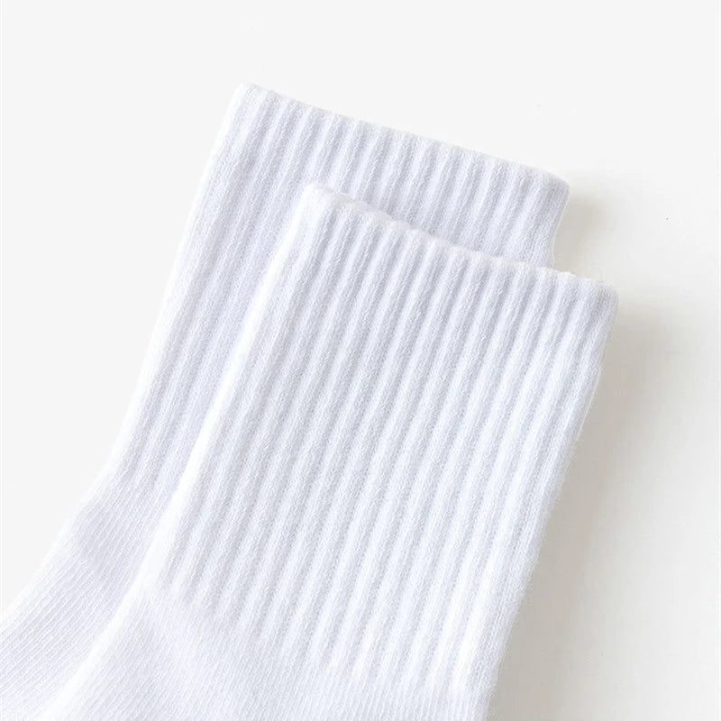 5 Pair Spring Autumn Children Socks Cotton Girl Boy Baby Warm Soft White Black Gray For Winter 1-3-5-8-12 Year Kids Student Sock - ZOOMNSTORE