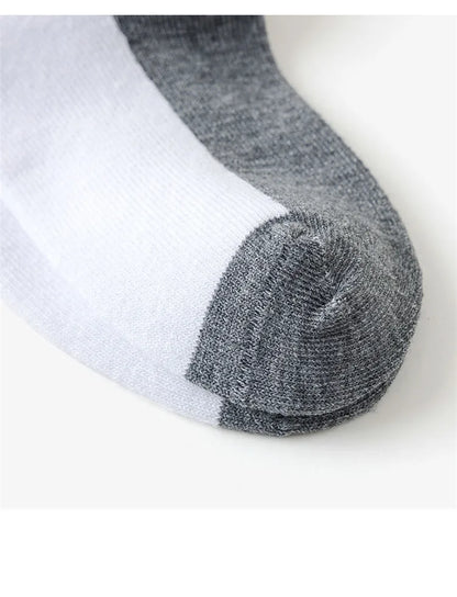 5 Pair Spring Autumn Children Socks Cotton Girl Boy Baby Warm Soft White Black Gray For Winter 1-3-5-8-12 Year Kids Student Sock - ZOOMNSTORE
