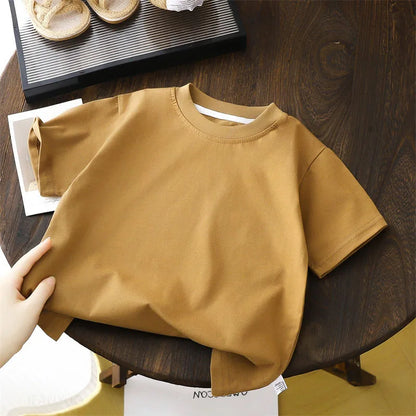 Childrens Cotton T-Shirts - Summer Casual Short Sleeve Tops for Boys and Girls - ZOOMNSTORE