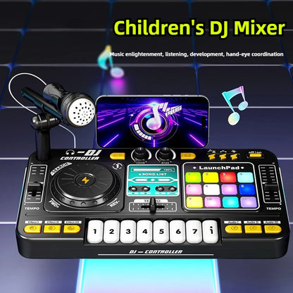 Childrens DJ Mixer Toy - Multifunctional Simulation Controller  Sound Card - ZOOMNSTORE