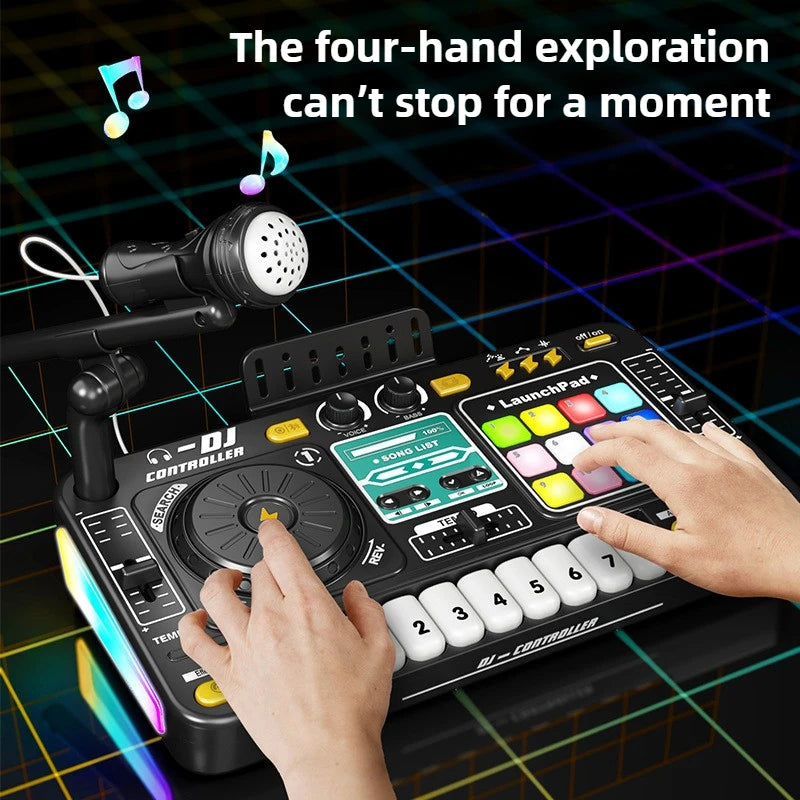 Childrens DJ Mixer Toy - Multifunctional Simulation Controller  Sound Card - ZOOMNSTORE