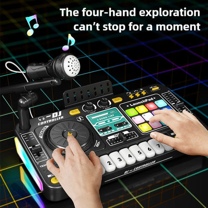 Childrens DJ Mixer Toy - Multifunctional Simulation Controller  Sound Card - ZOOMNSTORE