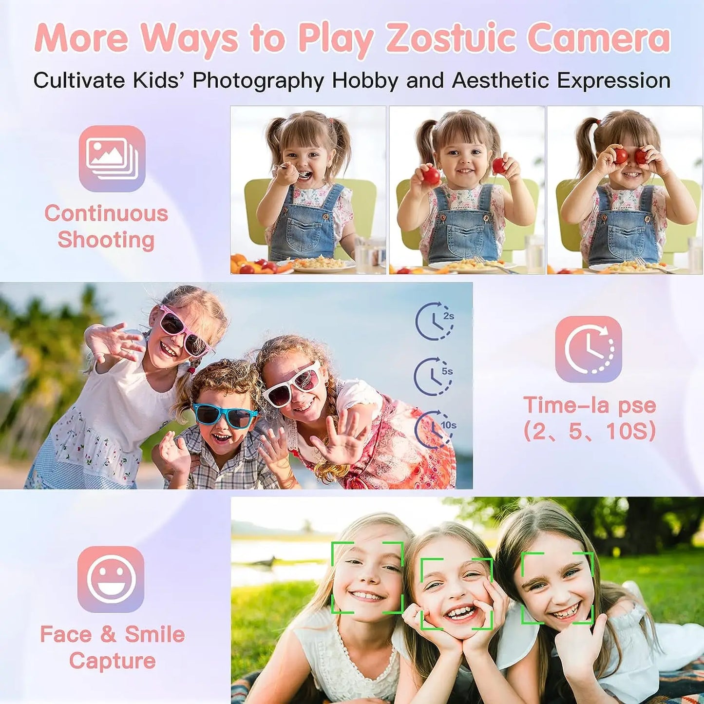 Children Digital Camera - 16X Zoom Compact Kids Camera with 1080P Video & Face Detection - ZOOMNSTORE