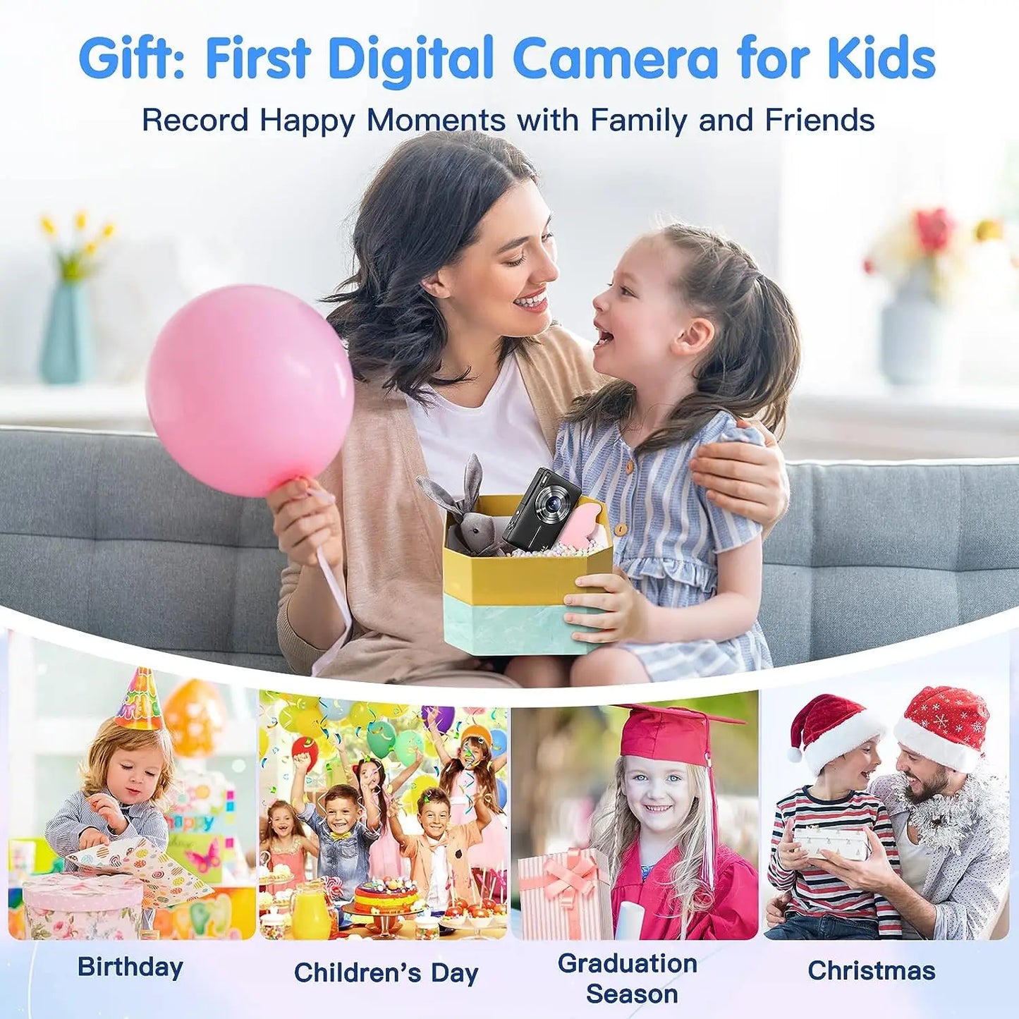 Children Digital Camera - 16X Zoom Compact Kids Camera with 1080P Video & Face Detection - ZOOMNSTORE