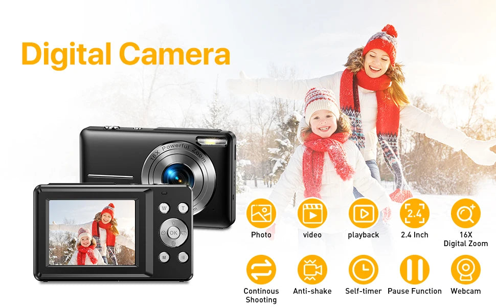 Children Digital Camera - 16X Zoom Compact Kids Camera with 1080P Video & Face Detection - ZOOMNSTORE