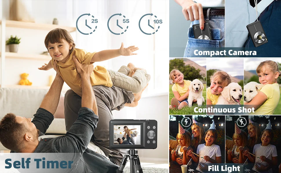 Children Digital Camera - 16X Zoom Compact Kids Camera with 1080P Video & Face Detection - ZOOMNSTORE