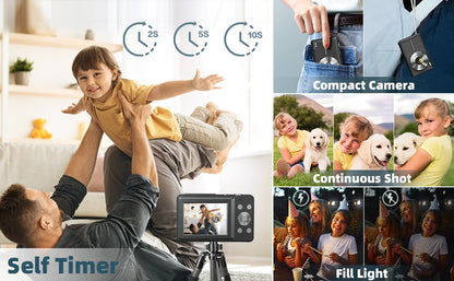 Children Digital Camera - 16X Zoom Compact Kids Camera with 1080P Video & Face Detection - ZOOMNSTORE
