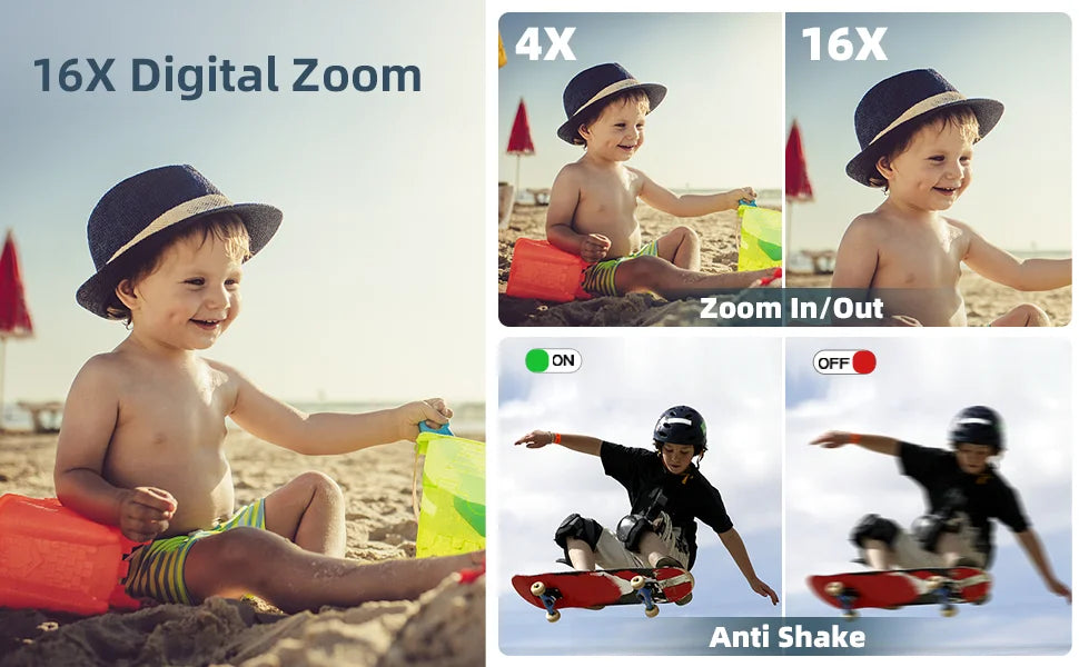 Children Digital Camera - 16X Zoom Compact Kids Camera with 1080P Video & Face Detection - ZOOMNSTORE