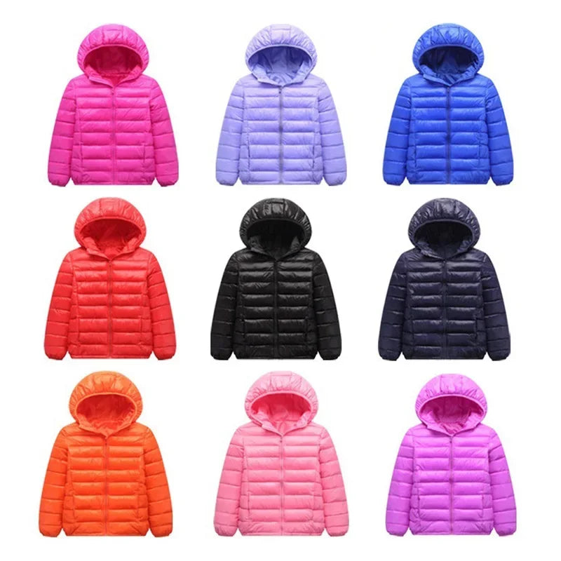 Kids Hooded Down Jacket - Warm Autumn Winter Coat for Boys and Girls - ZOOMNSTORE