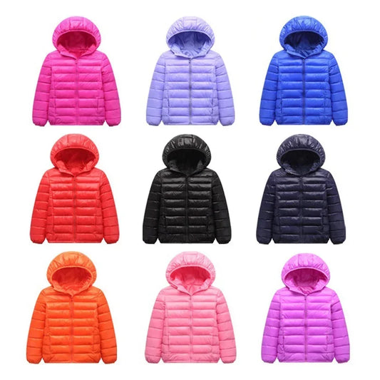Kids Hooded Down Jacket - Warm Autumn Winter Coat for Boys and Girls - ZOOMNSTORE