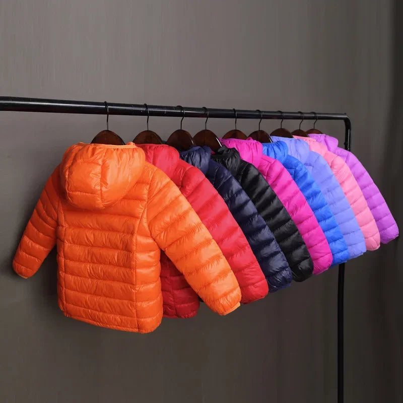 Kids Hooded Down Jacket - Warm Autumn Winter Coat for Boys and Girls - ZOOMNSTORE