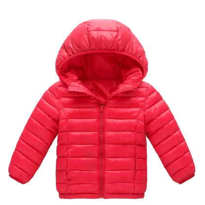 Kids Hooded Down Jacket - Warm Autumn Winter Coat for Boys and Girls - ZOOMNSTORE