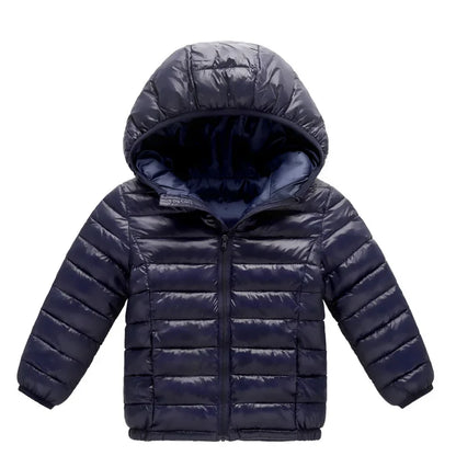Kids Hooded Down Jacket - Warm Autumn Winter Coat for Boys and Girls - ZOOMNSTORE