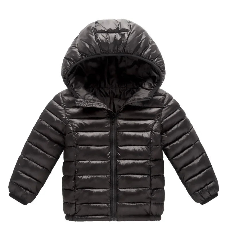 Kids Hooded Down Jacket - Warm Autumn Winter Coat for Boys and Girls - ZOOMNSTORE
