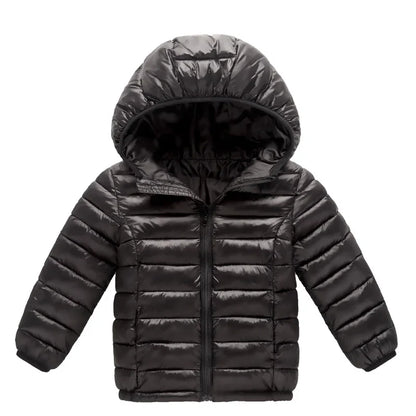 Kids Hooded Down Jacket - Warm Autumn Winter Coat for Boys and Girls - ZOOMNSTORE