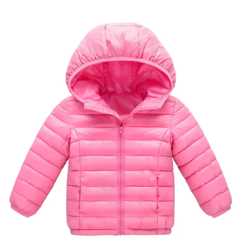 Kids Hooded Down Jacket - Warm Autumn Winter Coat for Boys and Girls - ZOOMNSTORE