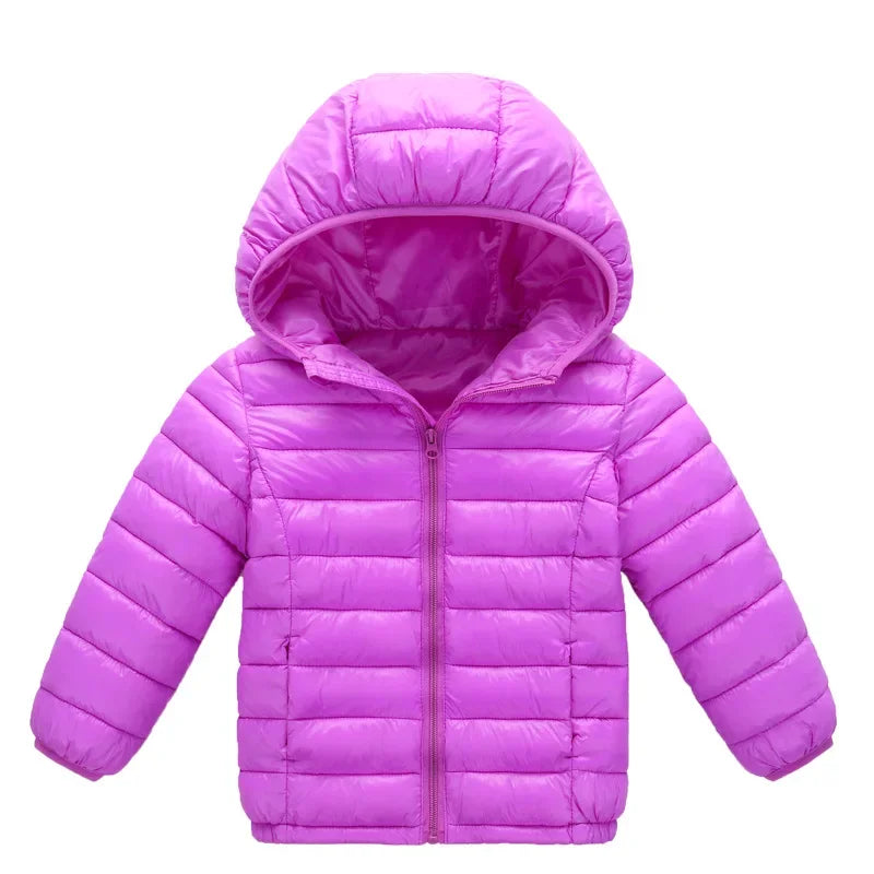 Kids Hooded Down Jacket - Warm Autumn Winter Coat for Boys and Girls - ZOOMNSTORE
