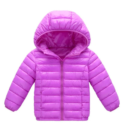 Kids Hooded Down Jacket - Warm Autumn Winter Coat for Boys and Girls - ZOOMNSTORE