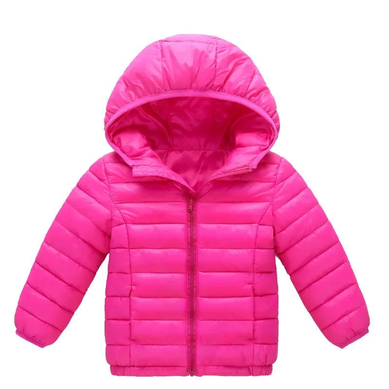Kids Hooded Down Jacket - Warm Autumn Winter Coat for Boys and Girls - ZOOMNSTORE