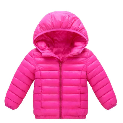 Kids Hooded Down Jacket - Warm Autumn Winter Coat for Boys and Girls - ZOOMNSTORE