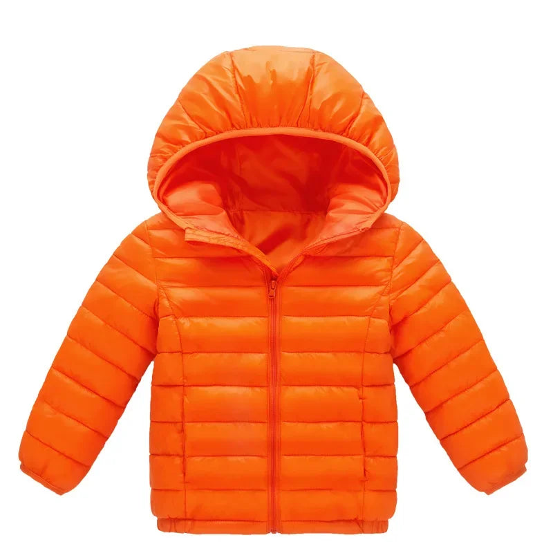 Kids Hooded Down Jacket - Warm Autumn Winter Coat for Boys and Girls - ZOOMNSTORE