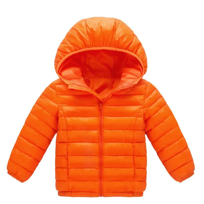 Kids Hooded Down Jacket - Warm Autumn Winter Coat for Boys and Girls - ZOOMNSTORE