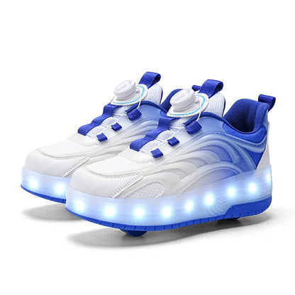 LED Light Roller Skate Shoes for Kids - Glowing Sneakers with USB Charging - ZOOMNSTORE