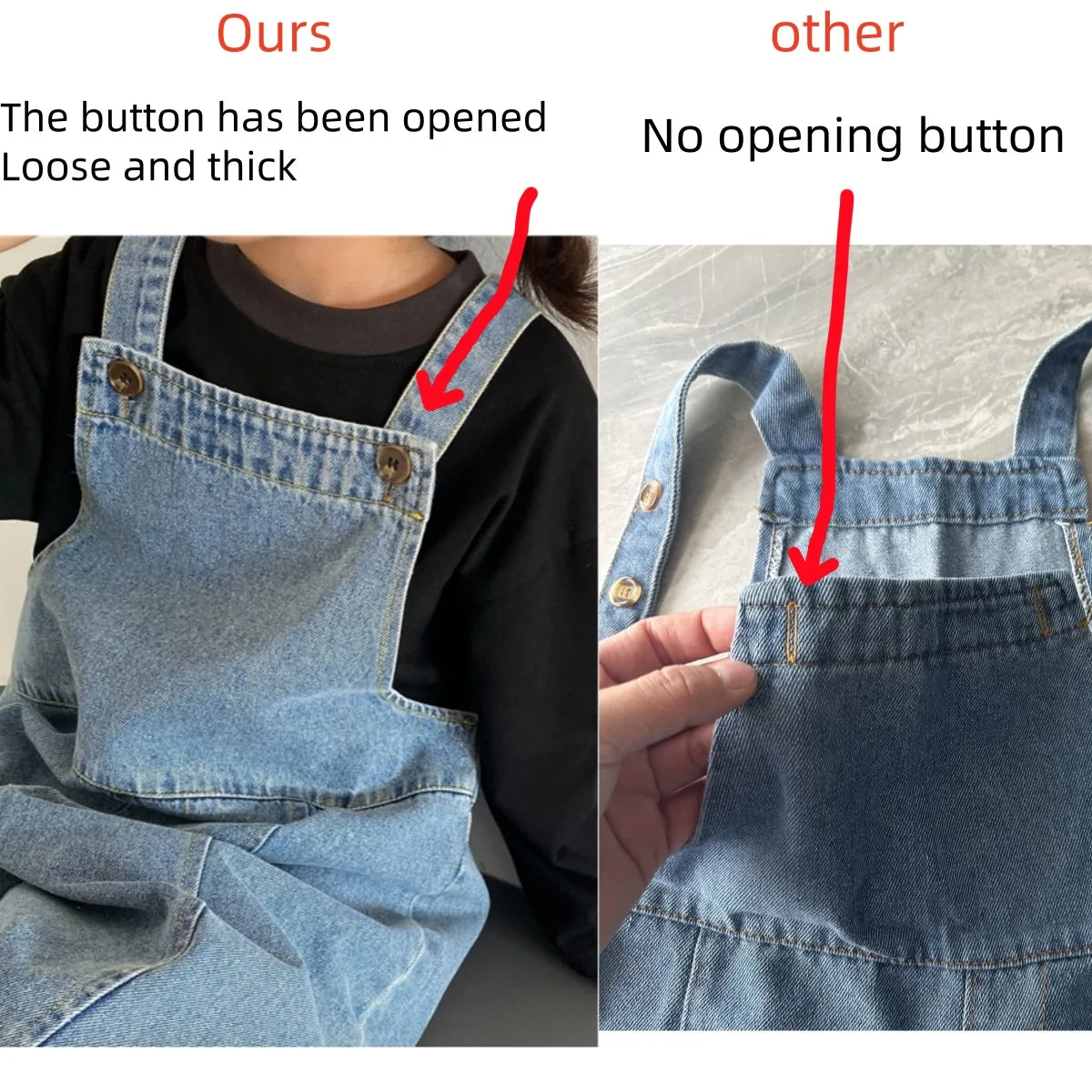 Childrens Casual Jean Jumpsuit - Loose Overalls for Boys  Girls 1-7Y - ZOOMNSTORE