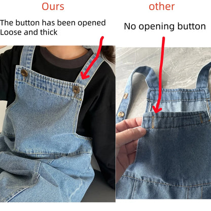 Childrens Casual Jean Jumpsuit - Loose Overalls for Boys  Girls 1-7Y - ZOOMNSTORE
