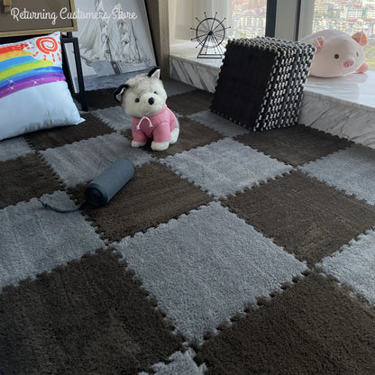 Children Play Mat - Soft Plush Kids Puzzle Carpet | Foam Floor Tiles 30x30cm - ZOOMNSTORE