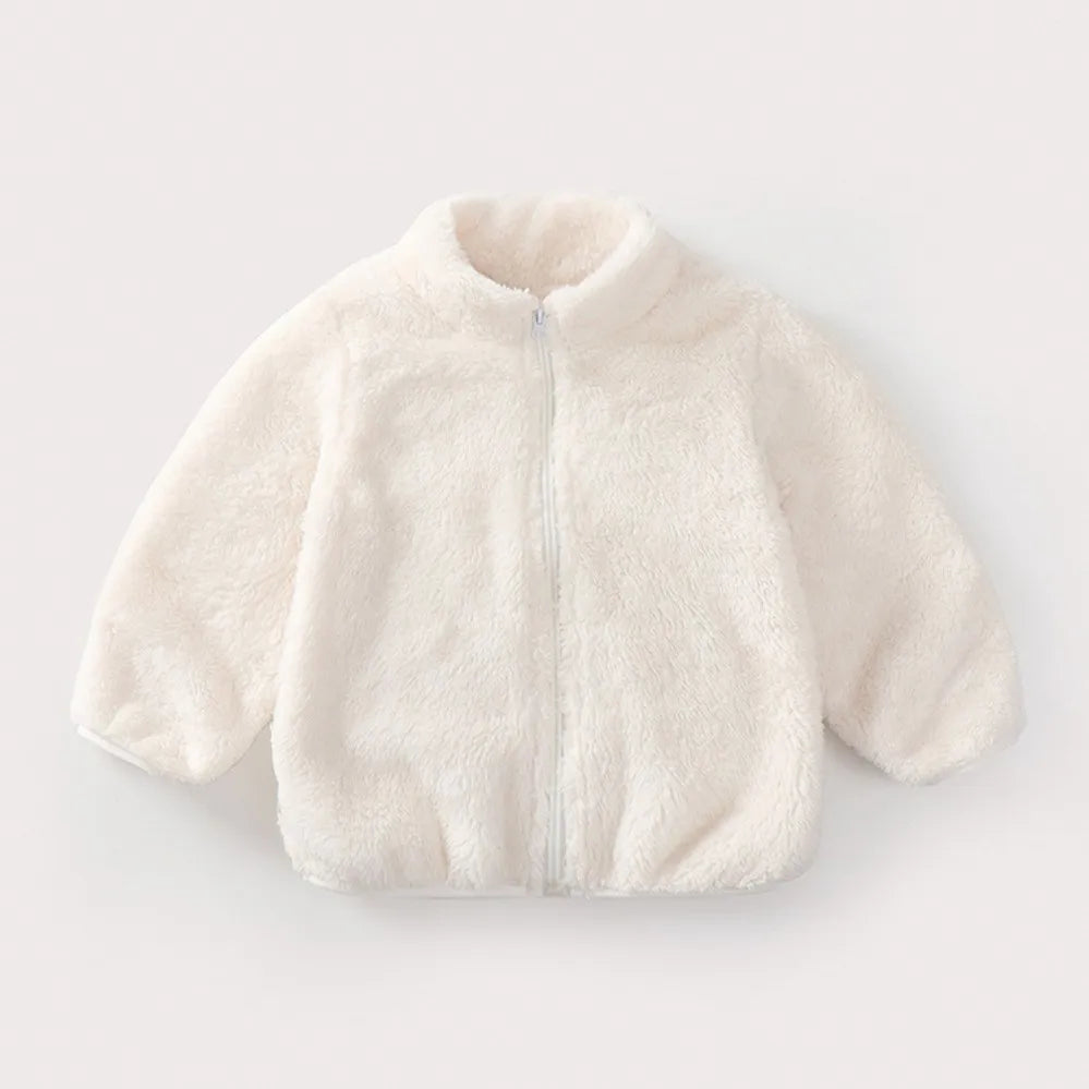 Childrens Plush Coat - Warm Casual Jacket for Autumn Winter - ZOOMNSTORE