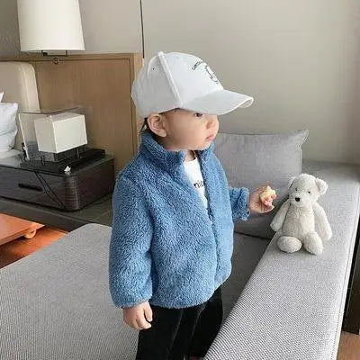 Childrens Plush Coat - Warm Casual Jacket for Autumn Winter - ZOOMNSTORE